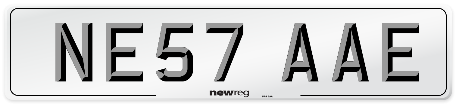 NE57 AAE Number Plate from New Reg